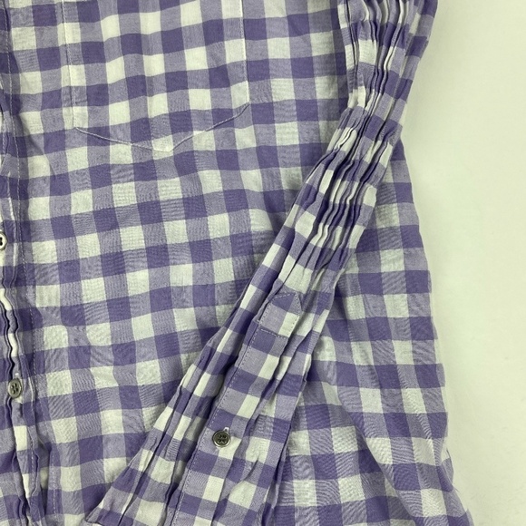 J Crew Button Up Shirt Womens Small Purple Plaid - Picture 4 of 9